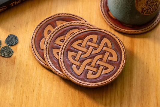 Medieval Leather Tankard Coasters