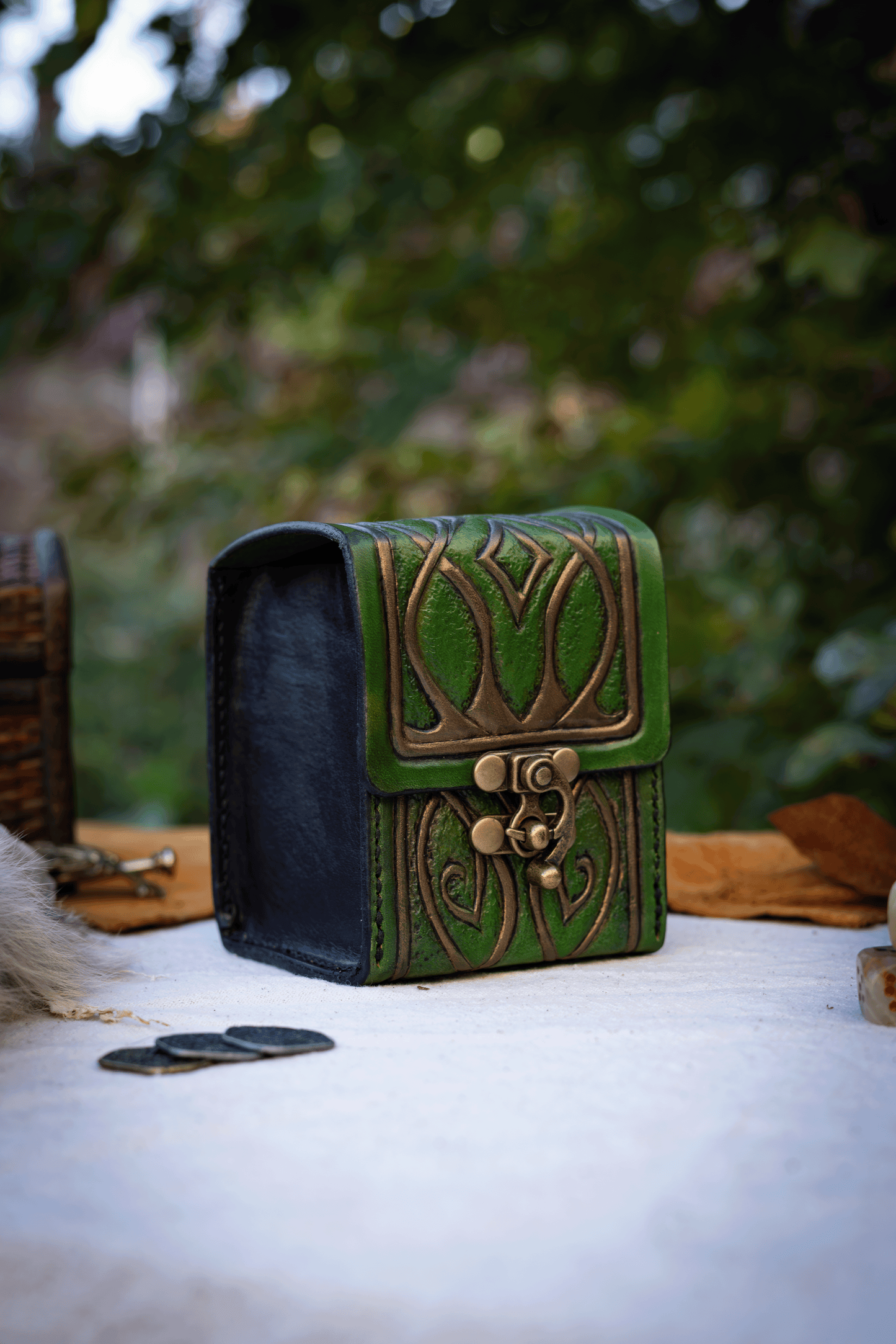 Elven Deck Box With Brass Accents