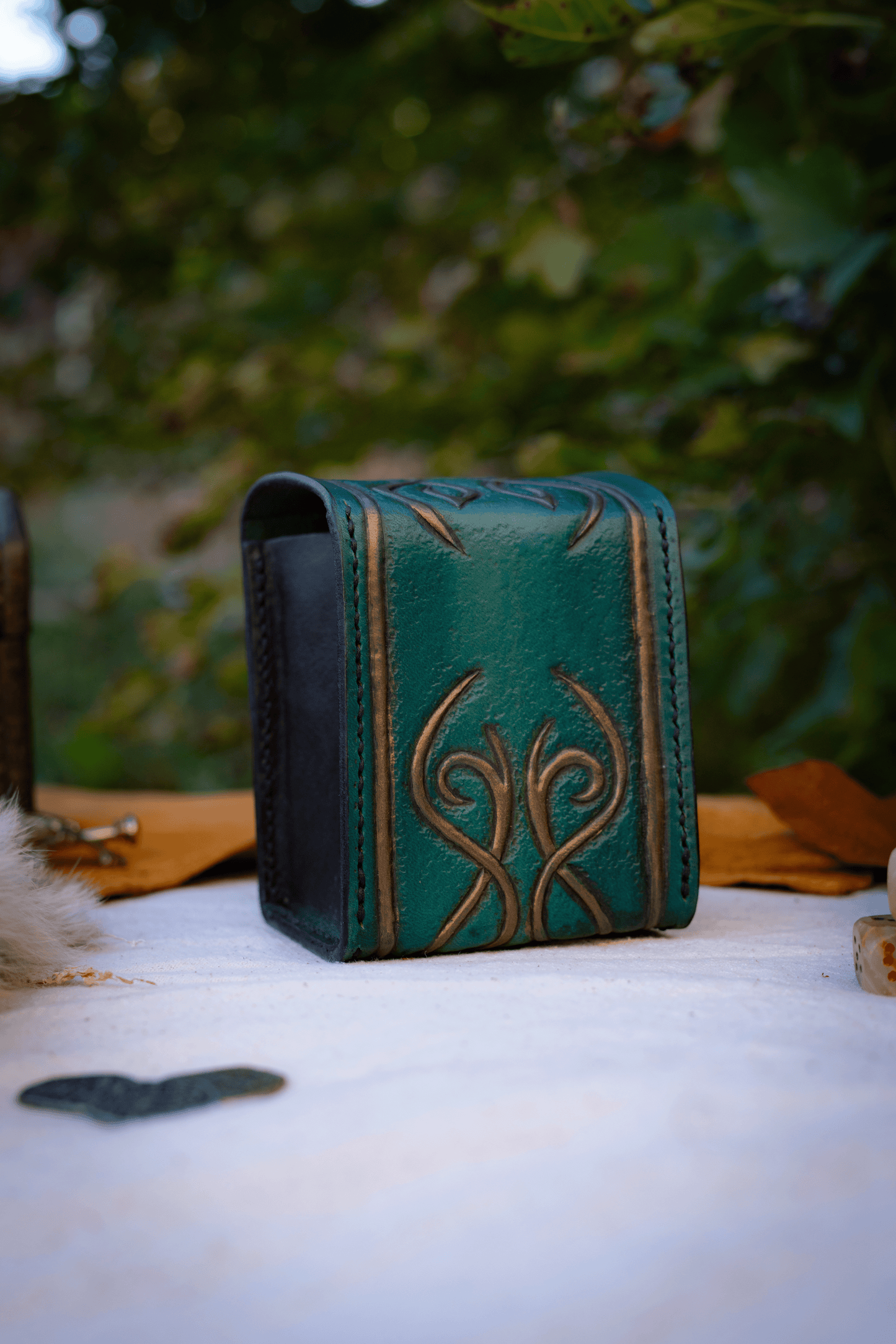 Elven Deck Box With Brass Accents